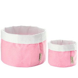 myHodo Storage Baskets, Pack of 2 (23 x 20, 20 x 17 cm), 100% Cotton, Baskets for Baby, Changing Table, Nappies, Children's Room, Shelf Baskets, Gift Baskets, Empty, Changing Table Baskets Fabric