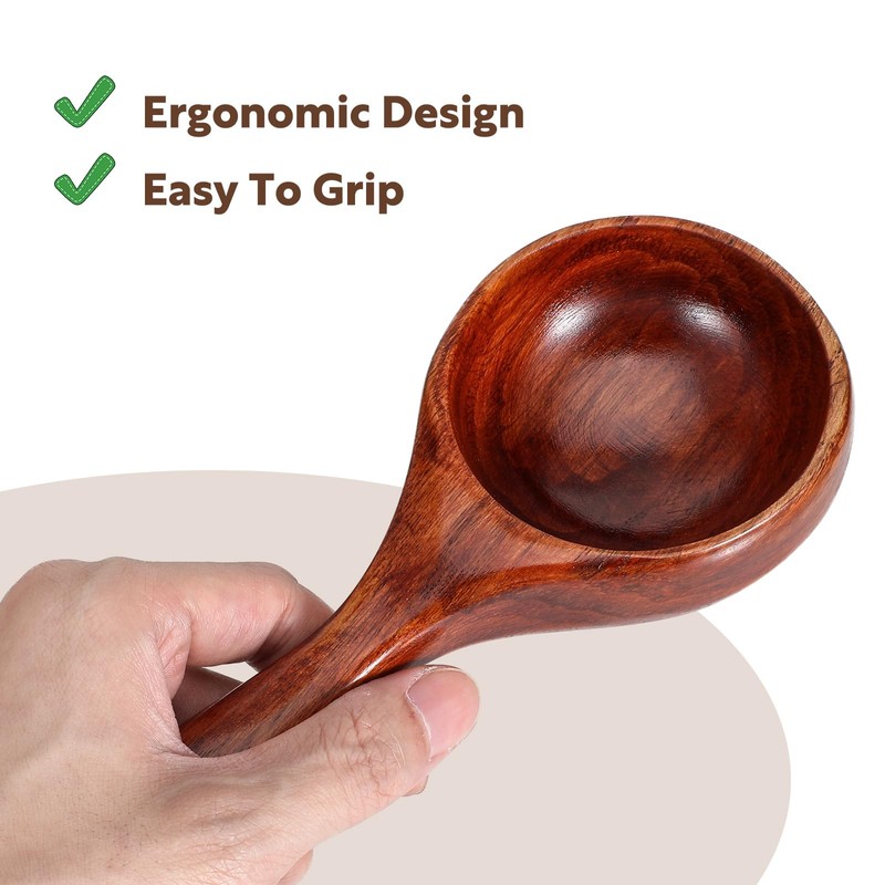 Large Wood Scoop Bath Salt Scoop, 8 Inch Wooden Kitchen