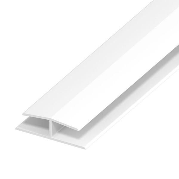White 5m x 40mm Panel Joint Plastic PVC-u H-Section Joining Profile for Flat PVC-u Plastic Roof Fascia