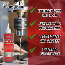 JD Commercial Cutting Fluid 16 OZ, Cutting, Tapping, and Drilling Lubricant for All Metals, Reduces Heat, Extends Tool Life & Improves Cutting Precision, for Drilling, Milling, Threading, and More