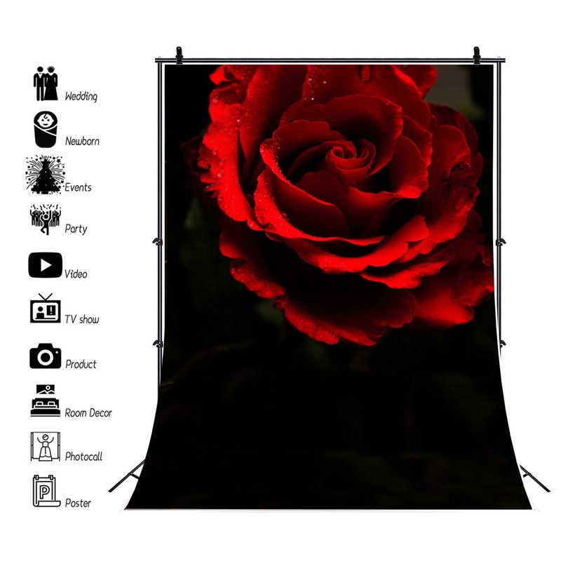 Generic Black Red Rose Texture Backdrop Red Flowers Abstract Portrait