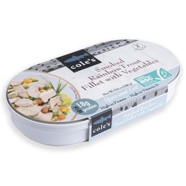 COLE’S - Smoked Rainbow Trout Fillet with Vegetables | Ready to Eat Meal | 5.6 oz Hand-Packed Canned Fish | 18g Protein | High in Vitamin D | 1 unit