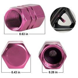 JUSTTOP - Tapones para válvula de neumático de Coche, 12 Tapones, Universal para Coches, SUV, Bicicleta, Camiones y Motocicletas, Color Rosa
