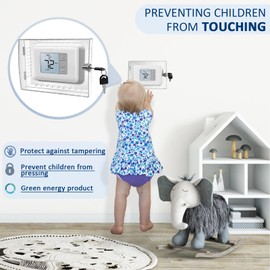 Large Thermostat Lock Box Cover with Key, Clear Thermostat Cover with Lock Compatible With Home Thermostat On Wall, AC Lock Box Cover with Key Fits Thermostats 4.8"H x 6" W or Smaller (1pack)