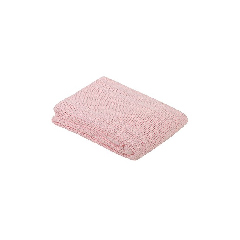 Pram Cotton Cellular Blanket (Pink) - 6089PI