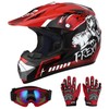 OUMURS DOT Youth Dirt Bike Helmet with Goggles & Gloves