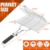 Pecco BBQ Grilling Basket, Foldable Stainless Steel Barbecue Grill Basket
