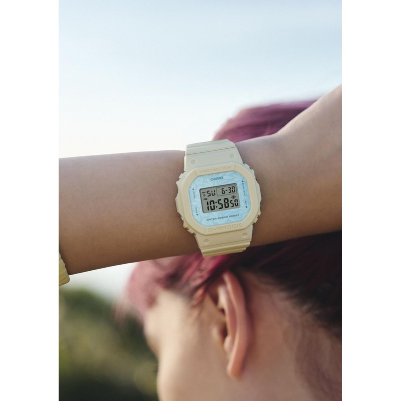 Casio GMD-S5600NC-9JF Women's Wristwatch, Midsize Model, Biomass Plastic, Beige, beige/blue,