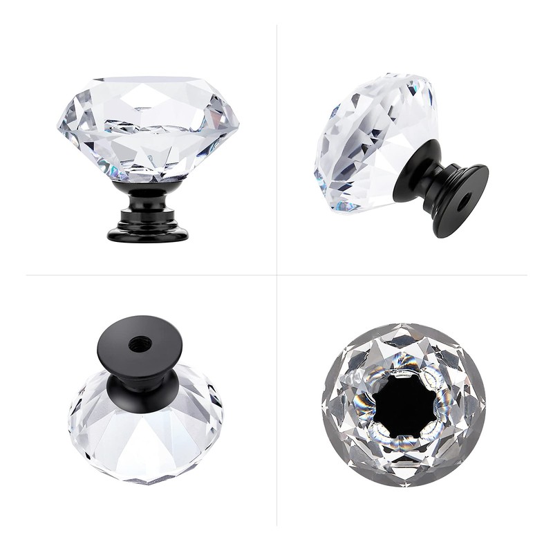 Ravinte 20 Pack Crystal Drawer Knobs - Glass Cabinet Knobs,