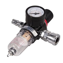 MOCNT 1/4" Air Filter Regulator Kit Air Compressor Moisture Trap Oil Water Lubricator Separator Pressure Reducer Quick Connector for Compressor Air Tools Processor