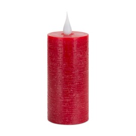 Melrose Wax, Plastic LED Candle, 4-inch Height, Wax Flameless Candles, Red Flickering Glow LED Candles, Battery Operated