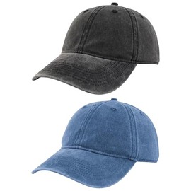 KFQHBQ Washed Cotton Unstructured Baseball Cap for Men Women Retro Classic Gift Golf Dad Hats Black/Navy