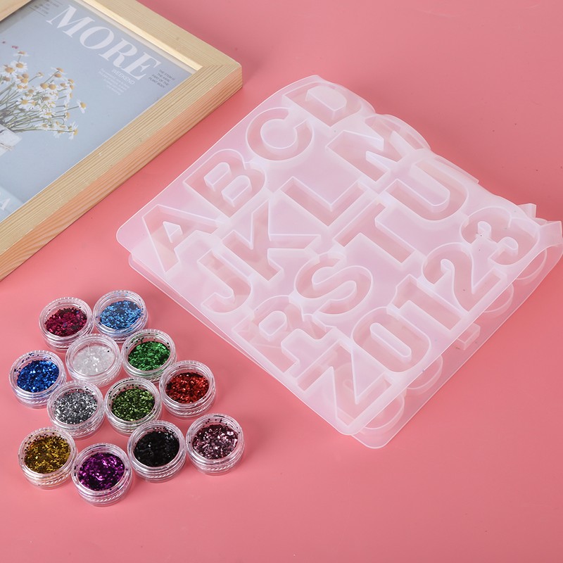 Crystal Epoxy Mold Kit DIY Alphabet Number Silicone Mould Necklace