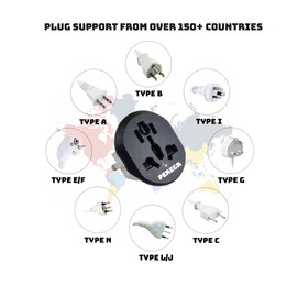 PEREGR Universal Travel Adapter Set, 3-Pack with Storage Case, UK to EU Adapter, Compatible with 150+ Countries including UK/AUS/USA/JPN