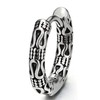 Men Womens Steel Vintage Snake Pattern Huggie Hinged Hoop Earrings