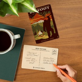 Pocatello, Idaho, Home of Bigfoot (4x6 Birch Wood Postcards, 2-Pack Stationary, Rustic Home Wall Decor)