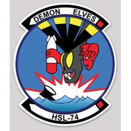 4" NAVY HSL-74 DEMON ELVES HELICOPTER SQUADRON MILITARY VINYL STICKER DECAL