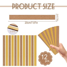 RoadLoo Hutband, 12pcs Korkenstreifen Selbstklebend,Hutband Innen Selbstklebend,Klebeband Korkenstreifen,Hut Verkleinerung,zum Anpassen der Hutgröße 200 * 20 * 2mm