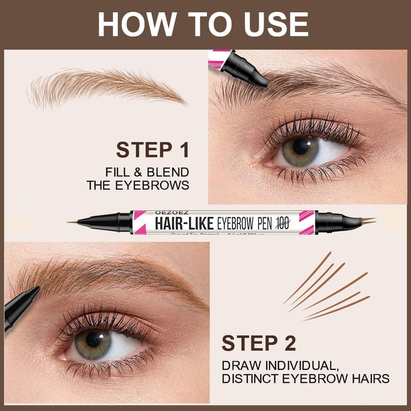 BUTBU Curved Eyebrow Pencil, 2 in 1 Microblading Eyebrow Pen,
