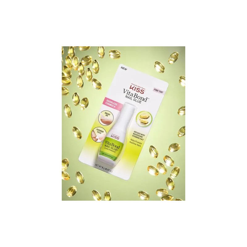 Pegamento De Uñas en Brocha Kiss Vitablond Nail Glue Vitamina