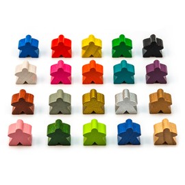 Waldfelsen® 16 mm Wooden Meeple Suitable for Carcassonne (Quantity: 20 Pieces, Colour: Blank)