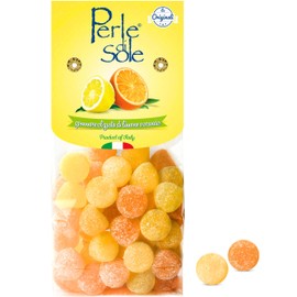 Perle di Sole Lemon and Orange Flavored Gummies - Italian Candies - Citrus Candy - Tasty Lemon and Orange Flavored Gummy Made in Italy (8.8oz)