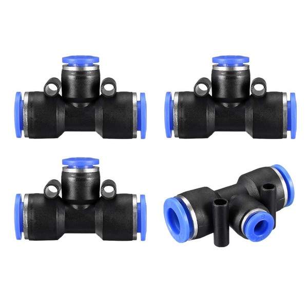 sourcing map Plastic Tee Push to Connect Tube Fittings 25/64"