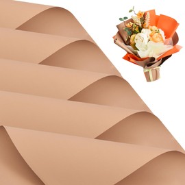 BEISHIDA 20 PCS Brown Floral Wrap Matte Floral Wrapping Paper Flower Bouquet Wrapping Paper Waterproof Wrap Craft Wrapping Paper for Bouquet Florist Supplies Wedding Floral Graduation