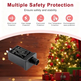 2PCS Replacement Yard Inflatable Adapter 12V Class 2 Power Supply 120VAC 60Hz LED IP44 Waterproof Inflatable Plug Replacement for LED Strip String Light Halloween Christmas Inflatable Decorations