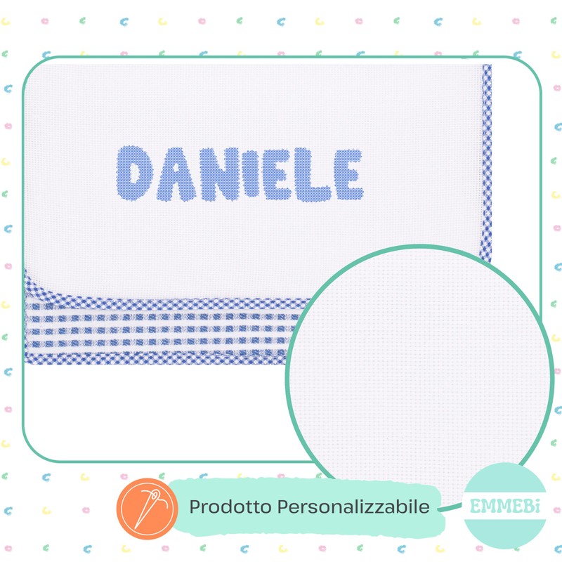 EMMEBi Nursery Envelope Checked with Aida Fabric or Plain Aida