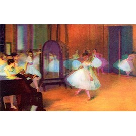 3D Action Lenticular Postcard Greeting Card - Edgar Degas - Dance Class (1870)