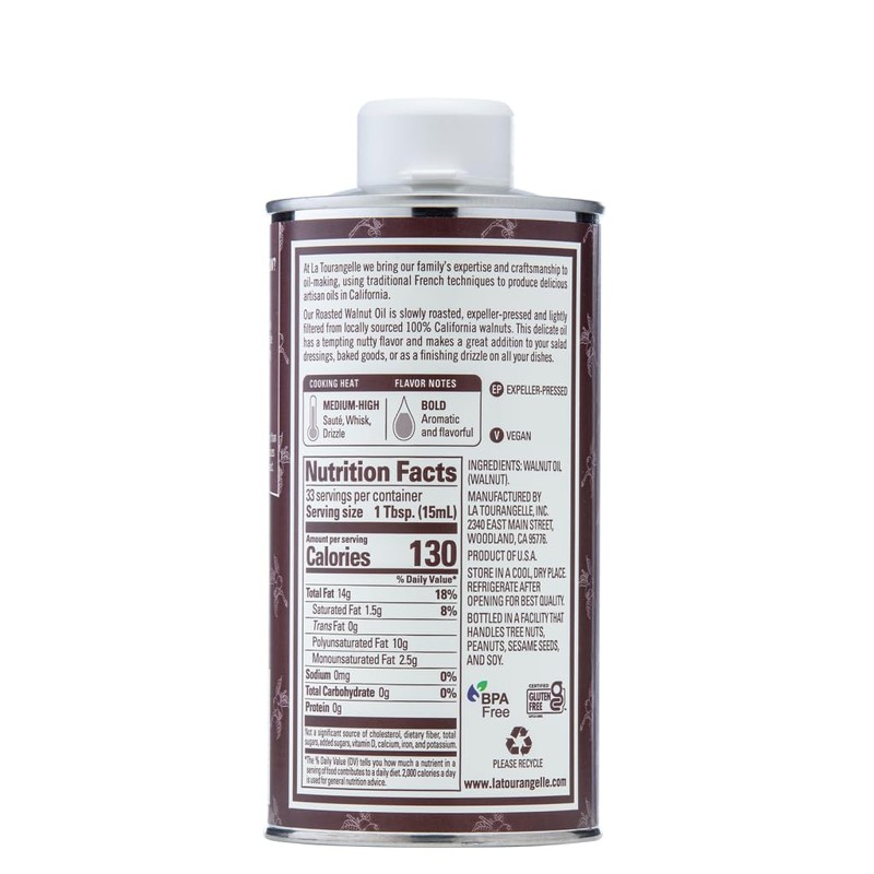La Tourangelle, Roasted Walnut Oil, Plant-Based Source of Omega-3 Fatty