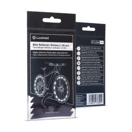 Luxshield Bicycle Reflector Stickers – Set of 60 for 26/27.5/28/29 Inch Bicycle Rim – Complementary to Cat's Eyes – Bicycle Foil Rim Edge Sticker