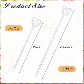 Jetec 100 piezas de plástico transparente para tarjetas de cabeza de corazón para bodas, fiestas de cumpleaños, eventos, decoraciones, 9 pulgadas, 13 pulgadas