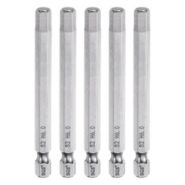 sourcing map 5pcs Hex Head Wrench Drill Bit 6mm (H6) Metric 1/4" Hex Shank 75mm (3") Long Magnetic S2 Steel Screwdriver Bits Industrial Grade Hexagon Flat Tip Drill Bits for Screws