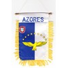 Azores Fringed Rear-View Mirror Window Hanging Flag with Suction Cup