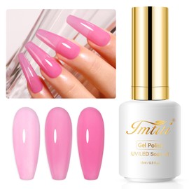 Imtiti Sheer Rose Gel-Nagellack, 15 ml, Gelee-Pulver, violett, transparent, UV/LED, gehärtet, für DIY, Maniküre und Pediküre, 1 Stück