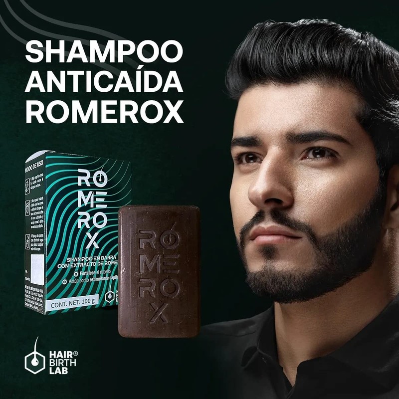 HAIR BIRTH LAB Shampoo Anticaída en Barra Romerox con Extracto