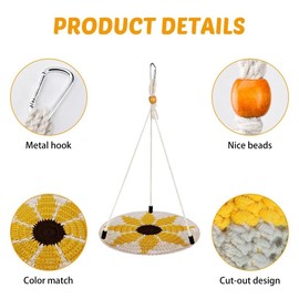 Reptile Hammock, Bearded Dragons Swing Bed, Cotton Swing Toy with Hooks for Bearded Dragons, Lizards, Snakes, Geckos, Chameleons, Parrots, Hamsters, Small Pets