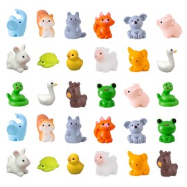 Aikeis 30 Pieces Mini Animals Resin Mini Home Decoration DIY Decoration Frills Garden Decoration Micro Landscape (15 Styles)