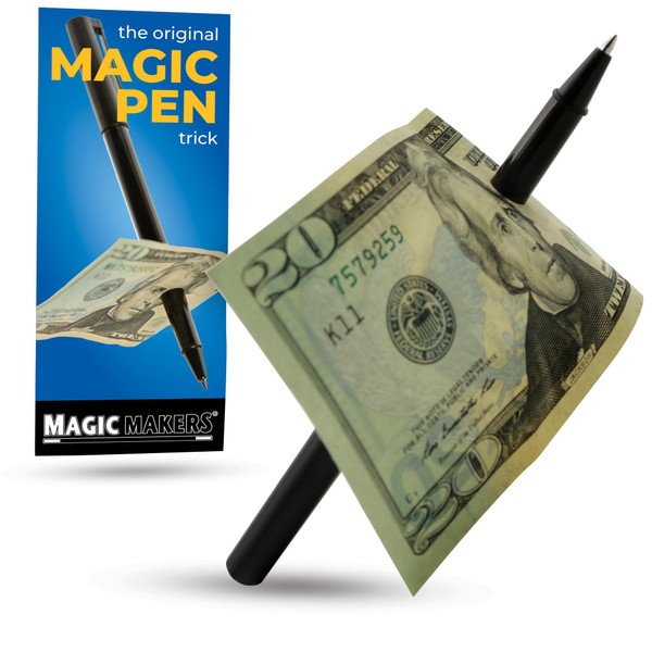 Magic Makers Pen Trick Original - Easy Pen Thru Dollar Bill Penetrating Trick