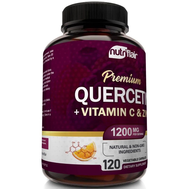NutriFlair Quercetin 1200mg with Vitamin C and Zinc, 120 Capsules