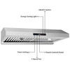SNDOAS 30in Under Cabinet Kitchen Range Hood 800CFM 3-Speed Remote