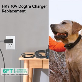 HKY 10V AC Adapter Charger for Dogtra ARC 1900S 1902S EDGE RT 2300NCP 2500T&B 2500B 3500NCP & Super-X 3502NCP D3502NCP D3502 NCP Super X 2 Dog SuperX 1 Mile Remote Trainer Training Collar Power Supply