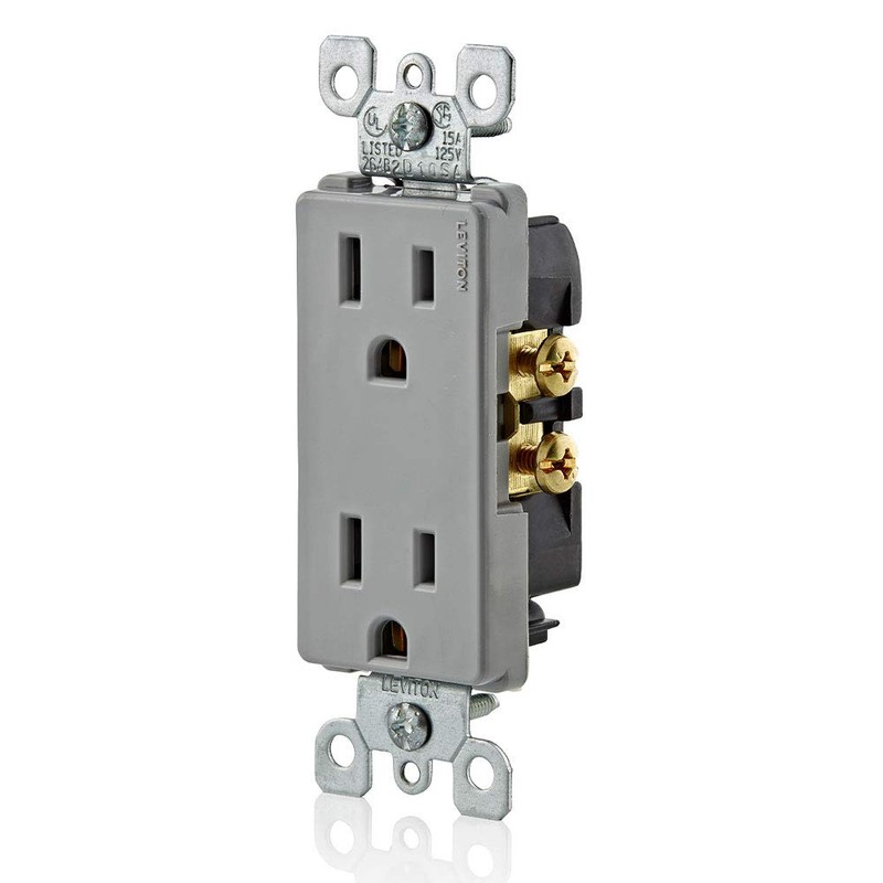 Leviton 15 Amp, 125 Volt, Decora Duplex Receptacle, Residential Grade,