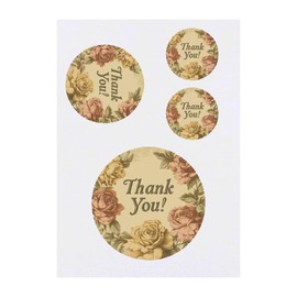 4 x 'Thank You with Roses' Temporary Tattoos - Water Resistant, Skin-Safe, Non-Toxic Transfers, Mixed Sizes (TO00083718)