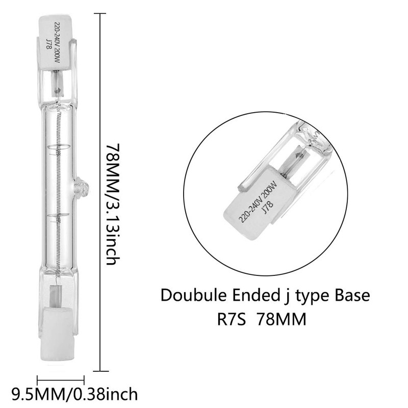 VINBE Halogen Lamp R7S 78 mm T3 200 W 2000
