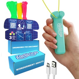 ZipString Original - As Seen on Shark Tank - Classic Rope Launcher Toy, Perfect for Kids & Adults - Fly a String Loop in The Air for Endless Tricks & Fun, Wonderment Awaits, Aesthetic Aqua