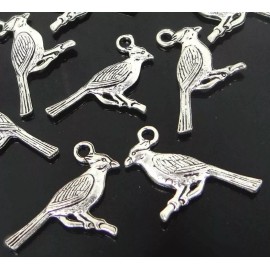 Fashion Jewelry dainty CARDINAL BIRD JAY pendant 20" 925 Sterling Silver plated Necklace Women