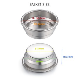 Dual Wall Filter Compatible with Breville Dual Boiler Oracle 58mm 2 Cup - BES900XL, BES920XL, BES980XL, BES990BSS, E61 Espresso Coffee Machine Pressurized two shot basket